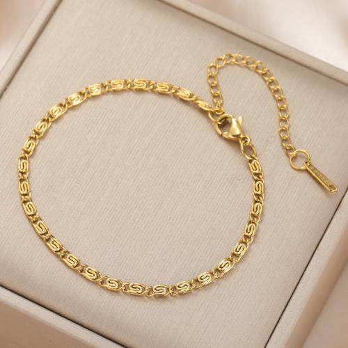 Stainless Steel Jewelry Bracelet 304 Stainless Steel Vacuum Ion Plating for woman Sold By Bag