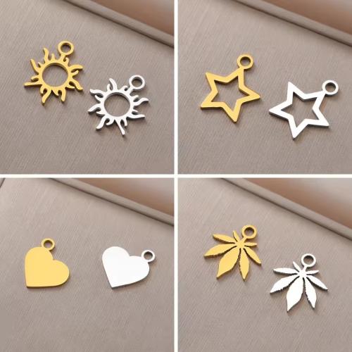 Stainless Steel Pendants 304 Stainless Steel Vacuum Ion Plating DIY Sold By Bag