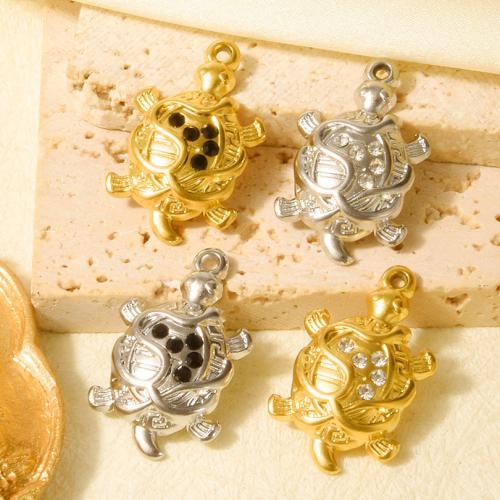 Stainless Steel Animal Pendants 304 Stainless Steel Vacuum Ion Plating DIY & with rhinestone Sold By Bag