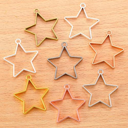 Cink Alloy Star Privjesak, Zvijezda, pozlaćen, možete DIY, više boja za izbor, 35x32mm, 100računala/Torba, Prodano By Torba