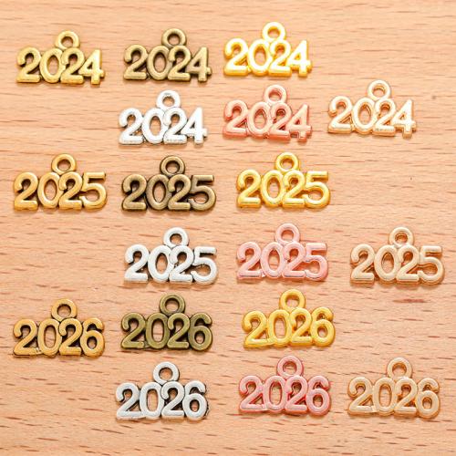 Zinc Alloy Alphabet and number Pendants Rose plated DIY Sold By Bag