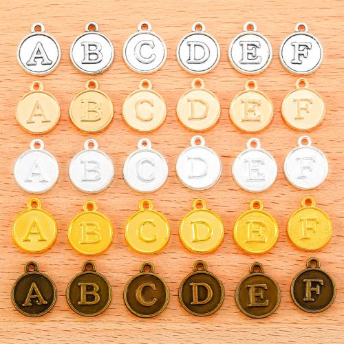 Zinc Alloy Alphabet and number Pendants plated letters are from A to Z & DIY Sold By Bag