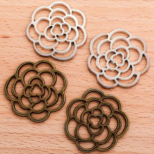 Zinc Alloy Flower Pendants Rose plated DIY Sold By Bag