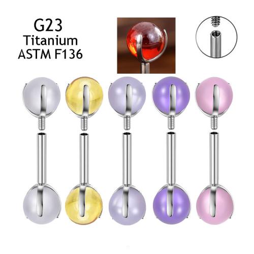 Liga de titânio piercing de bara reta, with cristal, unissex & tamanho diferente para a escolha, Mais cores pare escolha, vendido por PC