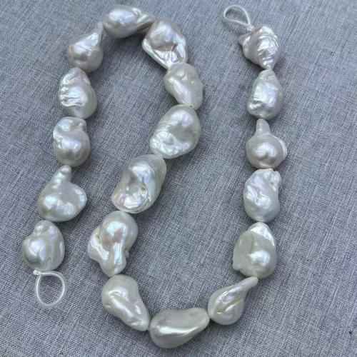 Barokna Kulturan Slatkovodni Pearl perle, možete DIY, bijel, 15x23mm, Približno 18računala/Strand, Prodano By Strand