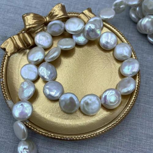 Cultured Button Freshwater Pearl Beads Coin DIY mm Approx Sold By Strand