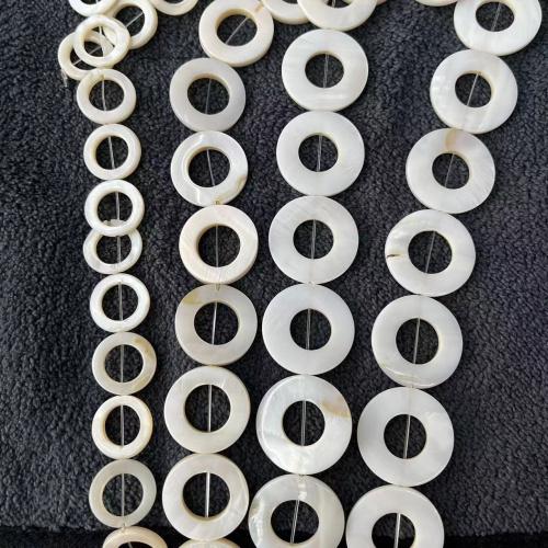 Natural Freshwater Shell Beads Donut DIY white Sold By Strand