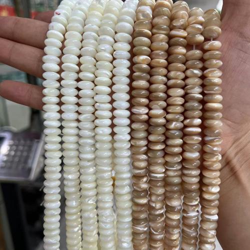 Φυσικά Χάντρες Sea Shell, Top Shell, Rondelle, DIY, περισσότερα χρώματα για την επιλογή, 4x10mm, Περίπου 84PCs/Strand, Sold Με Strand