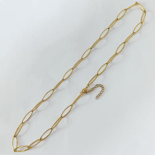 Stainless Steel Chain Necklace 304 Stainless Steel gold color plated & for woman Sold By PC