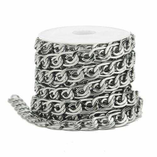 Stainless Steel Curb Chain 304 Stainless Steel silver color plated DIY Sold By m