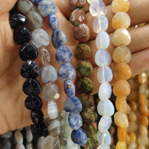 Grânulos de gemstone jóias, Pedra natural, Coração, DIY & materiais diferentes para a escolha, Mais cores pare escolha, níquel, chumbo e cádmio livre, 10mm, Aprox 20PCs/Strand, vendido por Strand