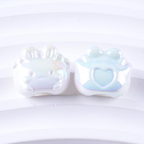 Plated Acrylic Beads Rabbit DIY Approx 2mm Sold By Bag