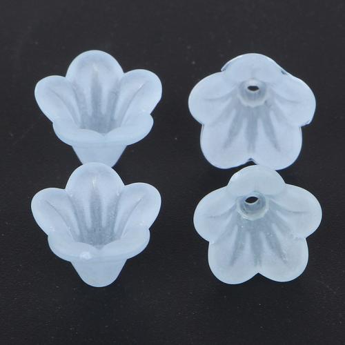 Akryl Bead Cap, Flower, du kan DIY, flere farver til valg, 14x10mm, Hole:Ca. 1.5mm, Ca. 1400pc'er/Bag, Solgt af Bag