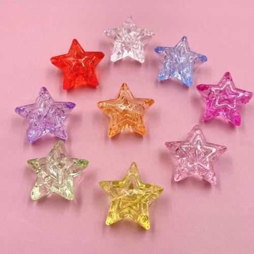 Abalorios Acrílicos Transparentes, Acrílico, Estrella, Bricolaje, más colores para la opción, 25x23mm, agujero:aproximado 3mm, aproximado 210PCs/Bolsa, Vendido por Bolsa