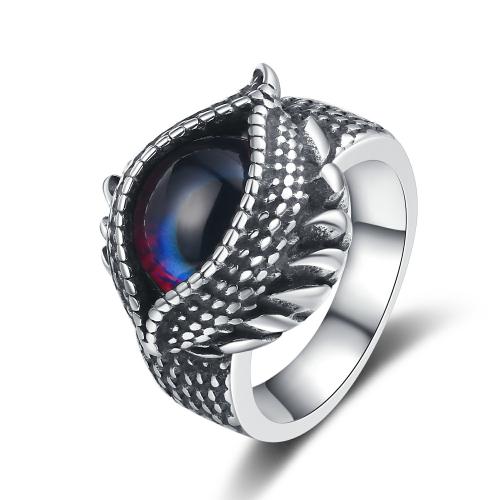 Bague en acier inoxydable, Acier inoxydable 304, avec verre, bijoux de mode & normes différentes pour le choix & pour homme, couleur originale, Vendu par PC