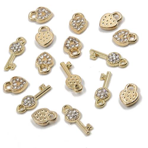 Zinc Alloy Rhinestone Pendants plated DIY & with rhinestone Sold By Bag