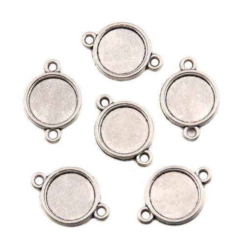 Zinc Alloy Connector Setting Round plated DIY & double-sided Sold By Bag