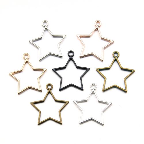 Cink Alloy Star Privjesak, Zvijezda, pozlaćen, možete DIY, više boja za izbor, 31x34mm, 100računala/Torba, Prodano By Torba