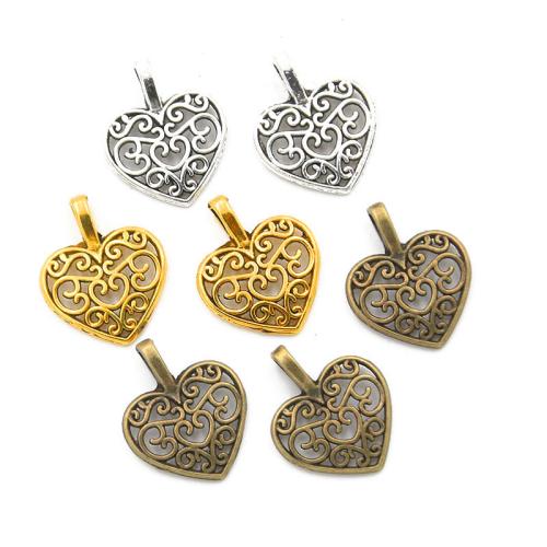 Zinc Alloy Heart Pendants plated DIY Sold By Bag