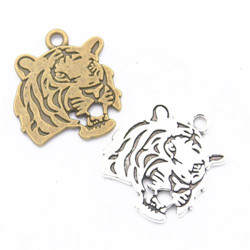 In lega di zinco animali pendenti, lega in zinco, Tigre, placcato, DIY, nessuno, 24x27mm, 100PC/borsa, Venduto da borsa