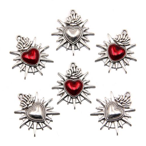 Zinc Alloy Enamel Pendants Heart plated DIY Sold By Bag