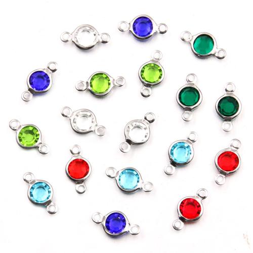 Connettore in acciaio inox, 304 acciaio inox, placcato, DIY & con strass & 1/1 anello del connettore, nessuno, 7x13mm, 100PC/borsa, Venduto da borsa