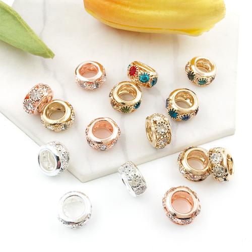 Rhinestone Zinc Alloy Beads plated DIY & with rhinestone Sold By Bag