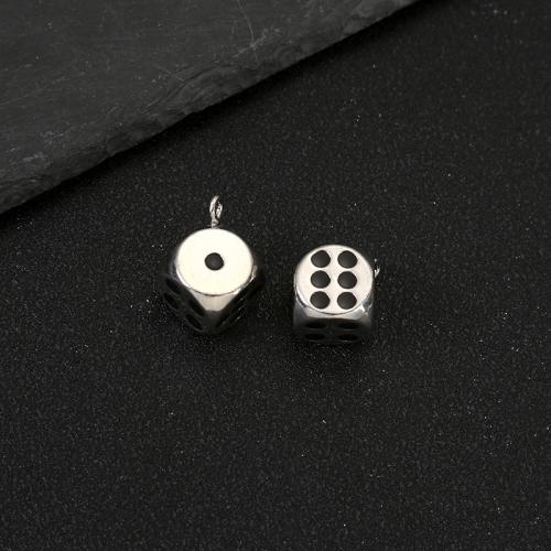 Zinc Alloy Pendants Dice plated DIY Sold By Bag