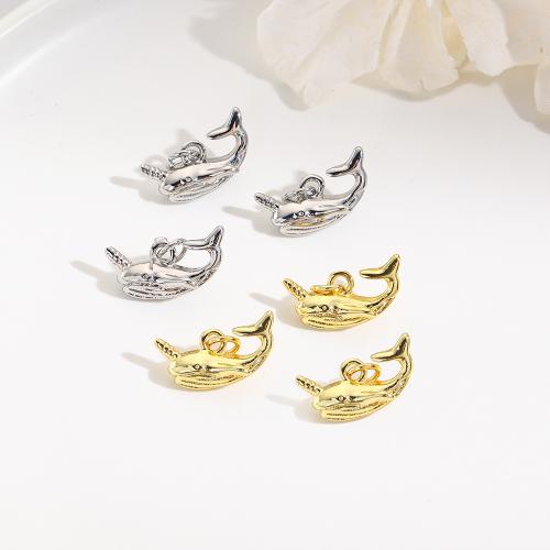 Mässing Smycken Hängen, Dolphin, plated, DIY, fler färger för val, nickel, bly och kadmium gratis, 16x10mm, Säljs av PC