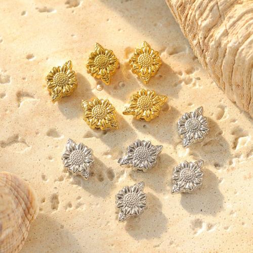 Stainless Steel Beads 304 Stainless Steel Flower plated DIY Sold By Bag