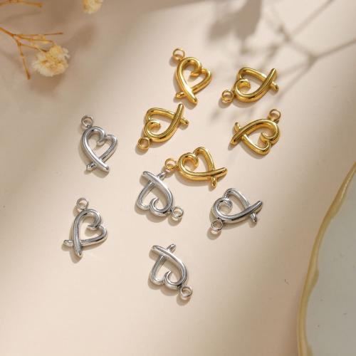 Stainless Steel Heart Pendants 304 Stainless Steel plated DIY Sold By Bag