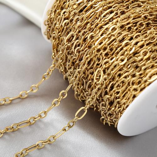 Stainless Steel Figaro Chain 304 Stainless Steel gold color plated DIY & enamel Sold By m