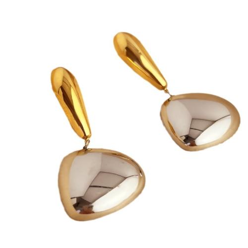 Stainless Steel Drop Earring 304 Stainless Steel plated fashion jewelry & for woman & two tone Sold By Pair