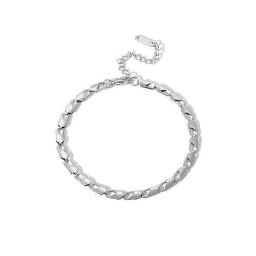 Set di gioielli in acciaio inox, Bracciale & Collana, 304 acciaio inox, lucido, gioielli di moda & stili diversi per la scelta & per l'uomo, argento, Venduto da PC