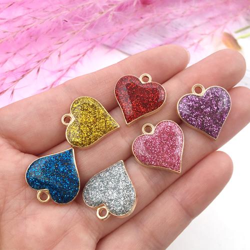 Zink legering emalje vedhæng, Zinc Alloy, forgyldt, du kan DIY & glitter, flere farver til valg, 15x17mm, 50pc'er/Bag, Solgt af Bag