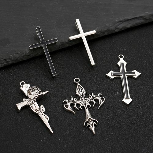 Zinc Alloy Cross Pendants plated DIY Sold By Bag