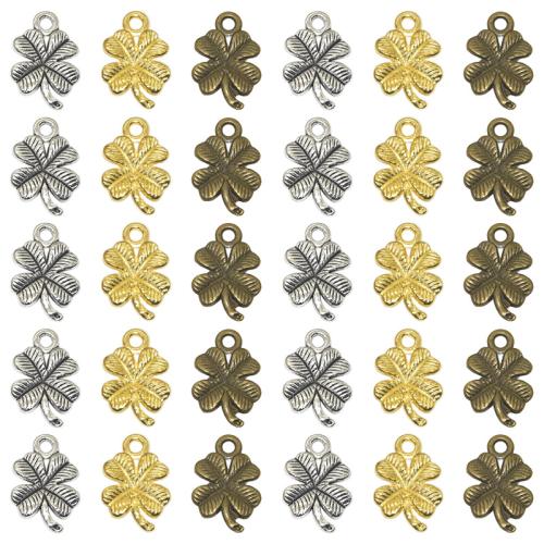 Liga de zinco Clover Pendant, Trevo de quatro folhas, banhado, DIY, Mais cores pare escolha, 16x11mm, 100PCs/Bag, vendido por Bag