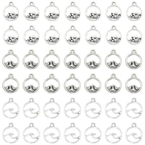 Pendentifs en alliage de zinc, Rond, Placage, DIY, plus de couleurs à choisir, 100PC/sac, Vendu par sac