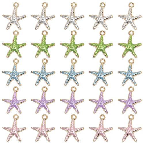 Zinc Alloy Enamel Pendants Starfish plated DIY Sold By Bag