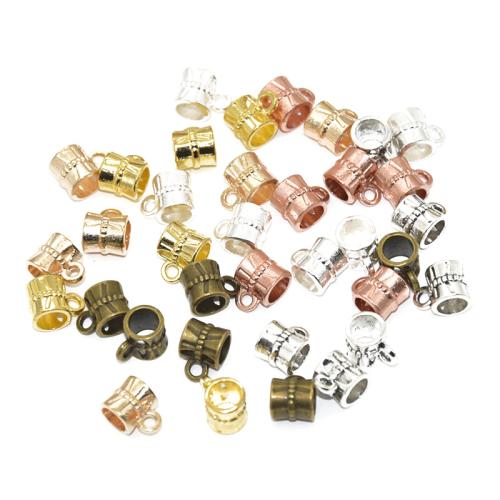 Zink legering Bail Beads, Zinc Alloy, forgyldt, du kan DIY, flere farver til valg, 9x7mm, 100pc'er/Bag, Solgt af Bag