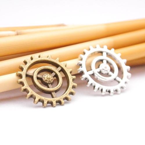 Zinc Alloy Pendants Gear Wheel plated DIY 17.50mm Sold By Bag