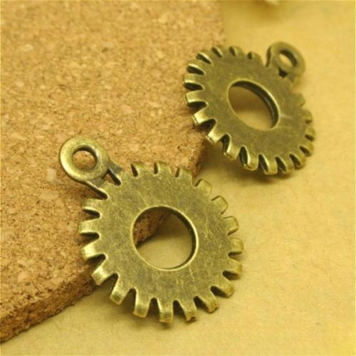 Zinklegering Hangers, Zinc Alloy, Gear Wheel, plated, DIY, meer kleuren voor de keuze, 18x24mm, 100pC's/Bag, Verkocht door Bag