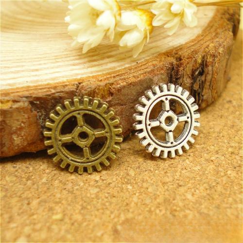 Pingentes de liga de zinco, Gear Wheel, banhado, DIY, Mais cores pare escolha, 10x10mm, 100PCs/Bag, vendido por Bag