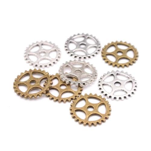 Zinc Alloy Pendants Gear Wheel plated DIY 15mm Sold By Bag