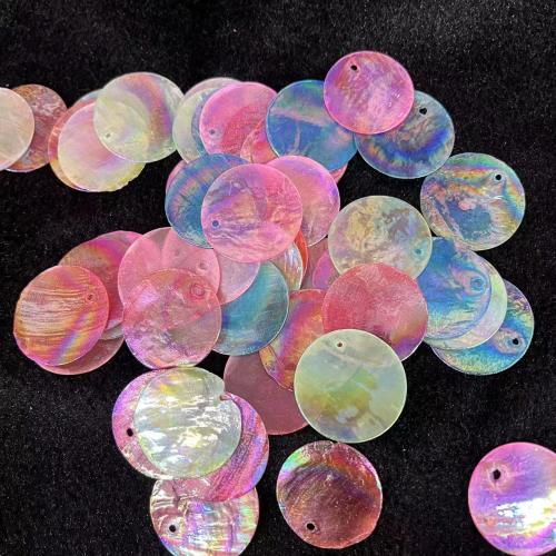 Natural Colored Shell Beads Multi-Color Electroplating DIY 25mm Sold By PC