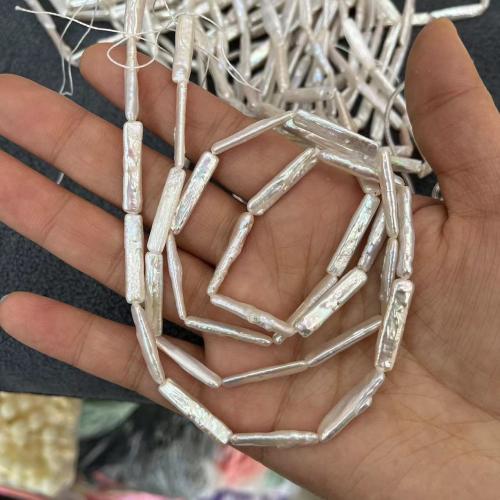 Grânulos de pérolas  cultivadas de água doce de forma de borroco, Pérolas de água doce, Lágrima, quantidade diferente para escolha & DIY, branco, 5x24mm, vendido por Strand