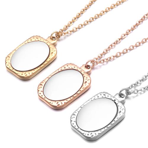 Stainless Steel Jewelry Necklace 304 Stainless Steel Rectangle plated for woman Sold By PC