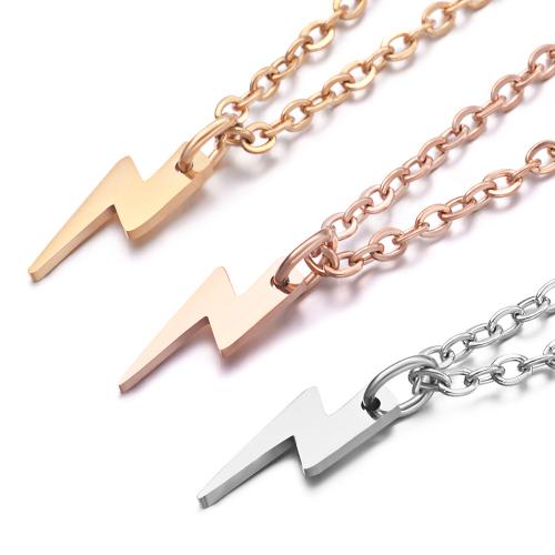 Stainless Steel Jewelry Necklace 304 Stainless Steel Lightning Symbol plated for woman Sold By PC