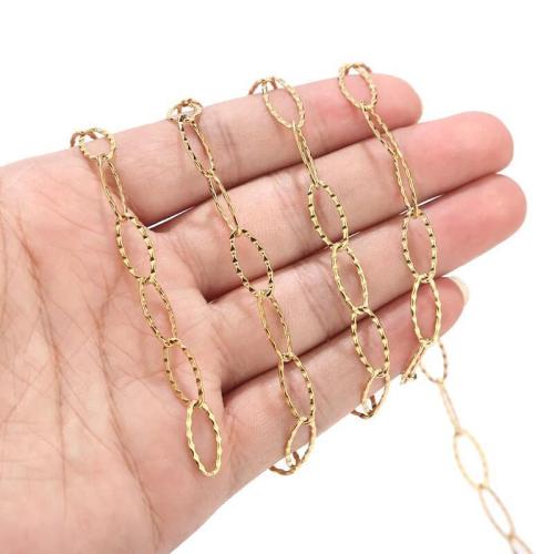 Stainless Steel Oval Chain 304 Stainless Steel gold color plated DIY Sold By m