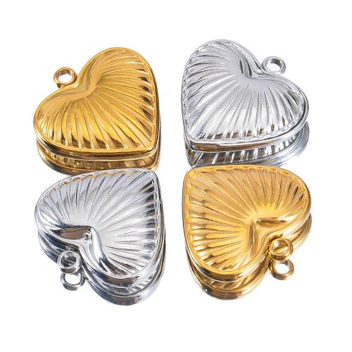 Stainless Steel Heart Pendants 304 Stainless Steel plated DIY Sold By Bag